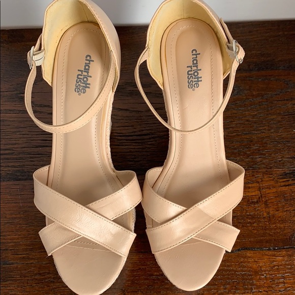 Charlotte Russe Nude Wedge Lace Size 10 - Picture 3 of 16